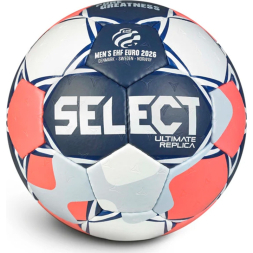 Мяч ганд. SELECT Ultimate EHF Euro Men Replica v26, 3571854749, р.2, ПУ, руч.сш, бело-сине-коралл