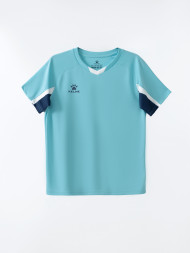 Детская футбольная форма KELME Short-Sleeved Football Suit (Light Blue/Dark Blue)