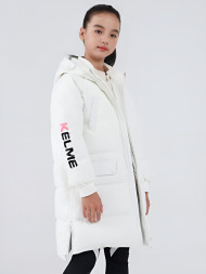 Детский пуховик KELME Girl's Mid-Length Down Jacket White