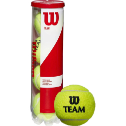 Мяч теннисный WILSON TeamW Practice, WRT111900,избыт.давл, фетр, нат.резина, уп.4 шт, желтый