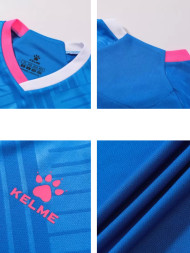 Детская футбольная форма KELME Short-Sleeved Football Suit (Blue/Dark Blue)