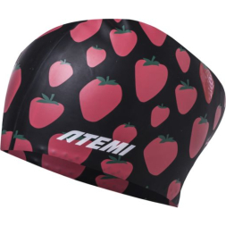 Шапочка для плавания Atemi long hair cap Strawberry shake, силикон, Цвет: принт, TLH1SS