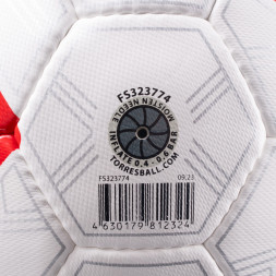 Мяч футзал. TORRES Futsal Match, FS323774, р.4, 32 панели. ПУ,4 подкл.слоя,ручн.сш,бело-крас-жёлт