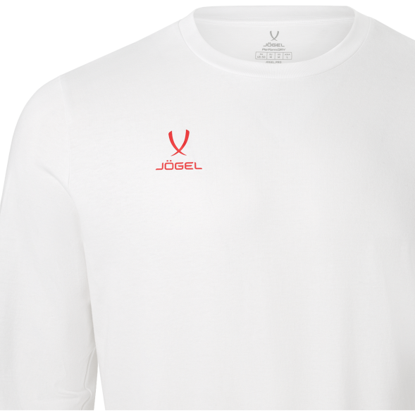 Футболка баскетбольная с длинным рукавом JÖGEL DIVISION PerFormDRY Pre-Match Longsleeve Jersey, белый