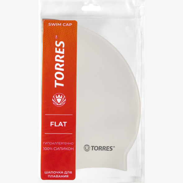 Шапочка для плавания TORRES Flat, SW-12201BK, черный, силикон