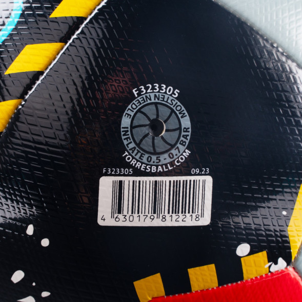 Мяч футб. TORRES Junior-3 Super, F323303, р.3,ПУ,4 сл, 12 п,гибрид.сш, крас-чёрн-сер
