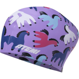 Шапочка для плавания Atemi long hair cap Flower pony, силикон, Цвет: принт, TLH1FP