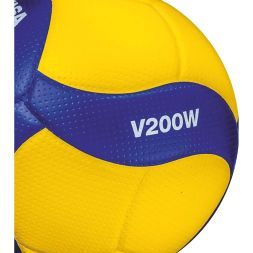 Мяч вол. MIKASA V200W, р.5, оф.мяч FIVB, FIVB Appr, синт.кожа (микрофиб), 18пан, клееный, желт-син