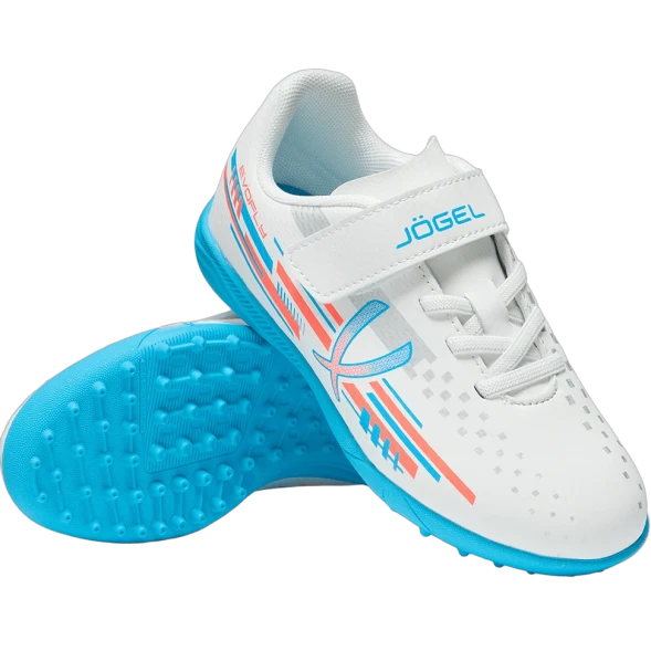 Бутсы многошиповые JOGEL Evofly TF Talant White/blue, детский