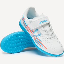 Бутсы многошиповые JÖGEL Evofly TF Talant White/blue, детский