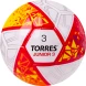 Мяч футб. TORRES Junior-3, F323803, р.3,глянц.ПУ, 4 сл, 32 п,руч.сш,бел-крас-жел