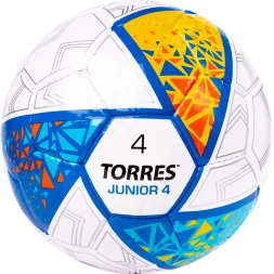 Мяч футб. TORRES Junior-3, F323803, р.3,глянц.ПУ, 4 сл, 32 п,руч.сш,бел-крас-жел