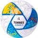 Мяч футб. TORRES Junior-3, F323803, р.3,глянц.ПУ, 4 сл, 32 п,руч.сш,бел-крас-жел