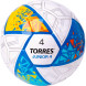Мяч футб. TORRES Junior-3, F323803, р.3,глянц.ПУ, 4 сл, 32 п,руч.сш,бел-крас-жел