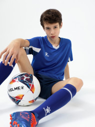 Детская футбольная форма KELME Short-Sleeved Football Suit (Blue/Dark Blue)