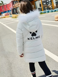 Детский пуховик KELME Girl's Mid-Length Down Jacket White