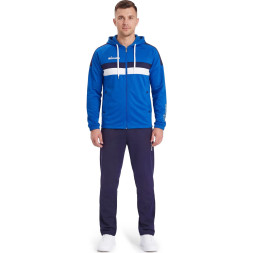 Костюм спорт. муж. с капюш. MIKASA MT550/151-0100-S, р. S, 100% полиэстер, сине-белый