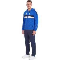 Костюм спорт. муж. с капюш. MIKASA MT550/151-0100-S, р. S, 100% полиэстер, сине-белый