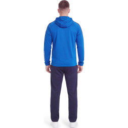 Костюм спорт. муж. с капюш. MIKASA MT550/151-0100-S, р. S, 100% полиэстер, сине-белый