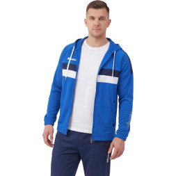 Костюм спорт. муж. с капюш. MIKASA MT550/151-0100-S, р. S, 100% полиэстер, сине-белый