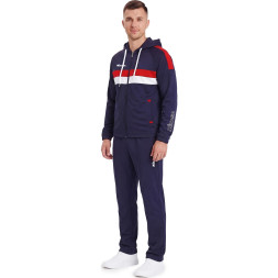 Костюм спорт. муж. с капюш. MIKASA MT550/151-0100-S, р. S, 100% полиэстер, сине-белый