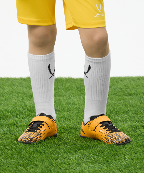 БЕЗ УПАКОВКИ Бутсы многошиповые JOGEL Rapido TF Yellow/black, детский
