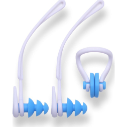 Набор силиконовые беруши и зажим Atemi, цвет: сиренево-голубой, TWPK1LP