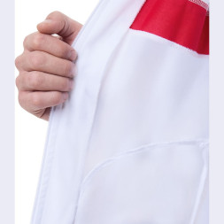 Костюм спорт. муж. с капюш. MIKASA MT550/701-078-3XL, р.3XL, 100% полиэстер, бело-черно-красный