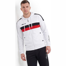 Костюм спорт. муж. с капюш. MIKASA MT550/701-078-3XL, р.3XL, 100% полиэстер, бело-черно-красный