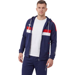 Костюм спорт. муж. с капюш. MIKASA MT550/701-078-3XL, р.3XL, 100% полиэстер, бело-черно-красный