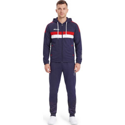 Костюм спорт. муж. с капюш. MIKASA MT550/701-078-3XL, р.3XL, 100% полиэстер, бело-черно-красный