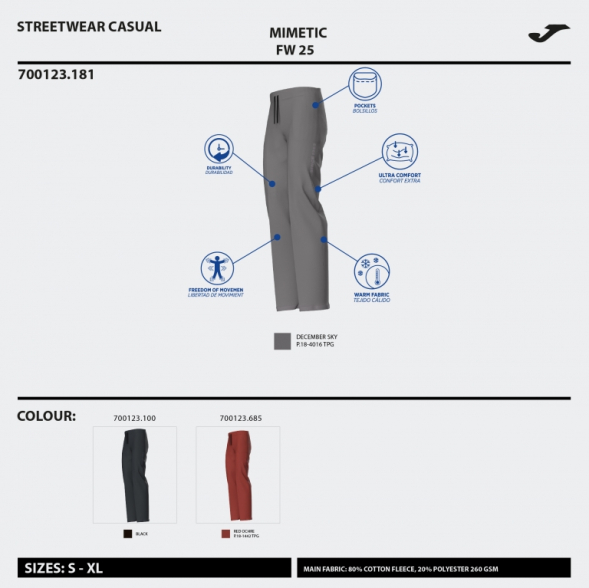 PANTALÓN LARGO MIMETIC NEGRO