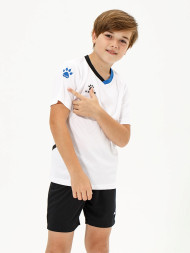 Детская футбольная форма KELME Short-Sleeved Football Suit (White/Black)