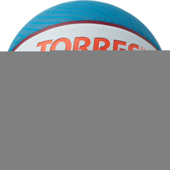 Мяч баск  TORRES Block, B023167, р 7, резина, нейлон  корд, бут  камера, светл-серо-сине-оранжевый