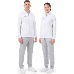 Костюм спортивный MIKASA MT537/530-022-2XL, р.2XL, 70% хлопок, 30% полиэстер, бело-серый