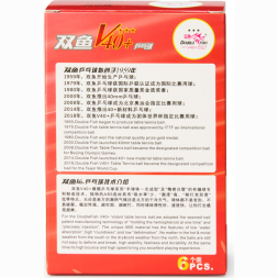 Мяч для наст. тенниса DOUBLE FISH 3***, V111F, диам. V40+мм, ITTF Appr,плаcтик,упак.6 шт, белый