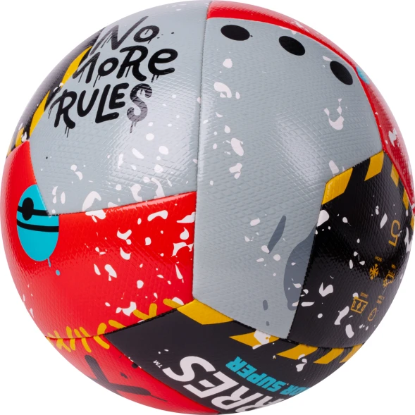 Мяч футб. TORRES Junior-5 Super, F323305, р.5, ПУ,4сл,12 п,гибрид.сш,крас-чёрн-сер