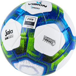 Мяч футзал. VISION Target, FS324094, FIFA Basic, р.4, 32 п. PU, 3 подкл.сл, термосшивка, бело-синий