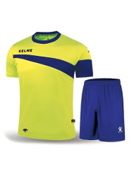 Детская футбольная форма KELME Short Sleeve Football Kid Set (Citric/Blue)