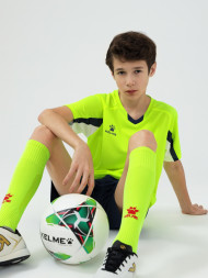Детская футбольная форма KELME Short-Sleeved Football Suit (Neon/Dark Blue)