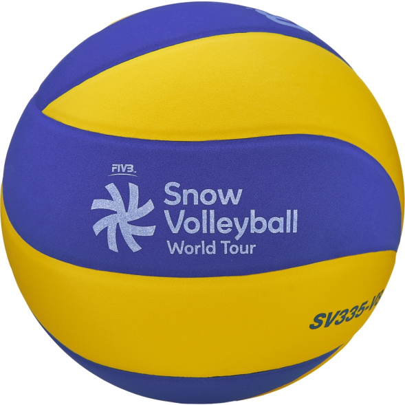 Мяч для вол. на снегу MIKASA SV335-V8, р.5, FIVB Appr, синт.пена ТПЕ, клееный, бут.кам, жел-син