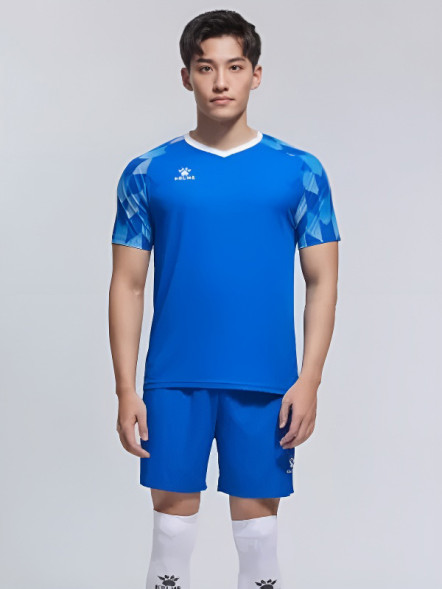 Футбольная форма KELME Kekme Short-Sleeved Football Suit Blue