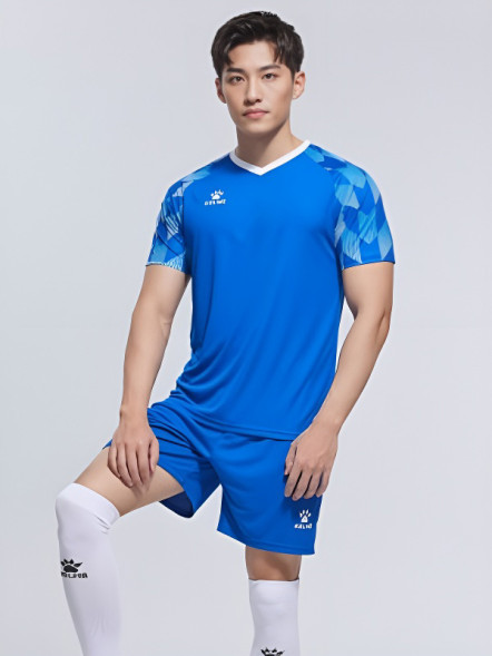 Футбольная форма KELME Kekme Short-Sleeved Football Suit Blue