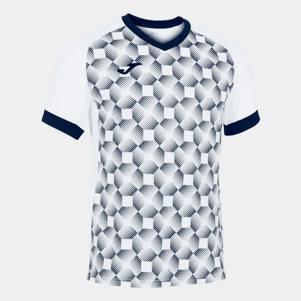 Футболка игровая JOMA с коротким рукавом SUPERNOVA III Белый-темно синий