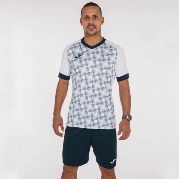 Футболка игровая JOMA с коротким рукавом SUPERNOVA III Белый-темно синий