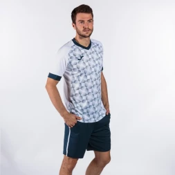 Футболка игровая JOMA с коротким рукавом SUPERNOVA III Белый-темно синий