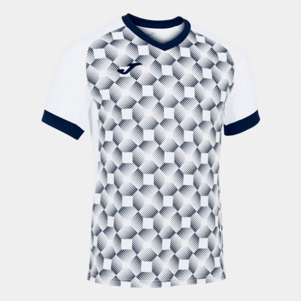 Футболка игровая JOMA с коротким рукавом SUPERNOVA III Белый-темно синий