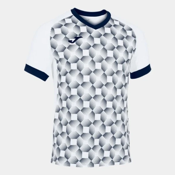 Футболка игровая JOMA с коротким рукавом SUPERNOVA III Белый-темно синий