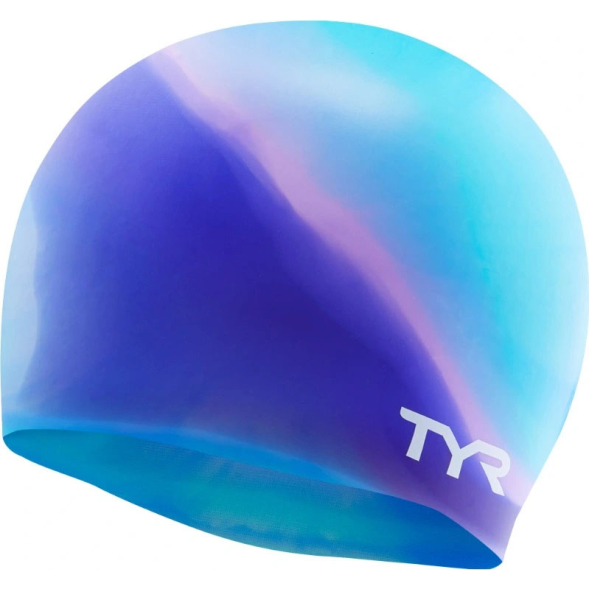 Шапочка для плавания TYR Multi Silicone Cap, LCSM-528, зелено-фиолетовый
