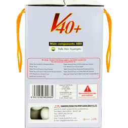 Мяч для наст. тенниса  DOUBLE FISH No-Star Ball, арт.V40+, диам. V40+мм.100 шт,белый